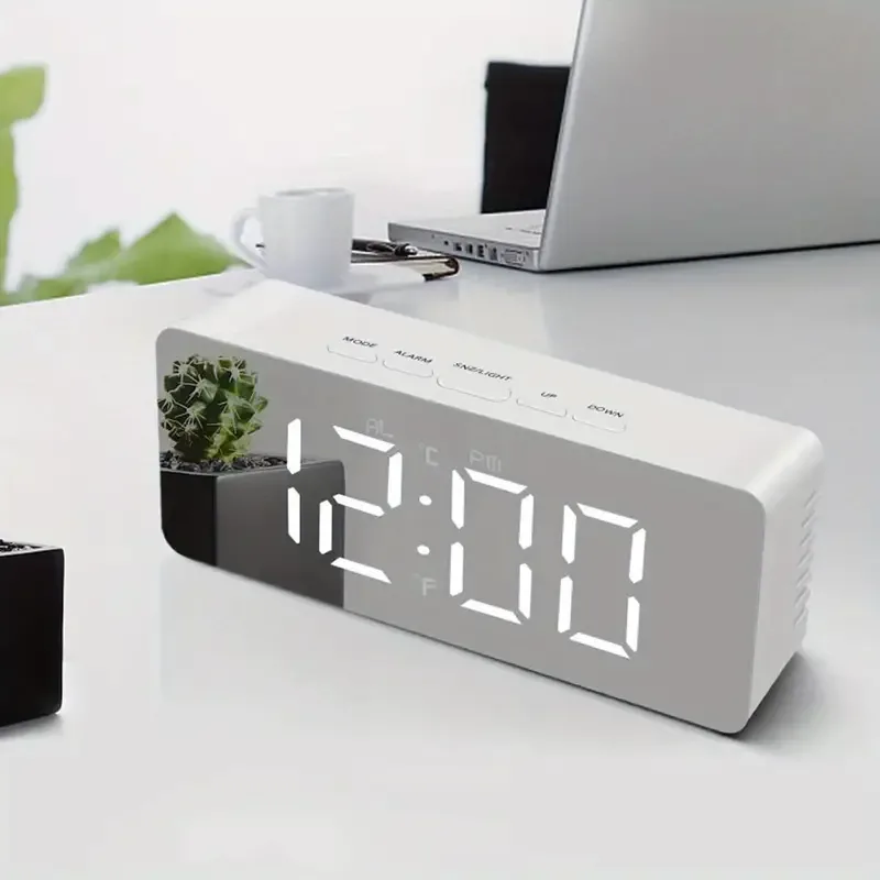 Modern LED Mirror Alarm Clock - Loud & Stylish